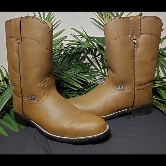 JUSTIN Brown Cowboy Style Boots - Picture 1 of 6